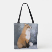 Silent Snowfall Fox Tote Bag (Achterkant)