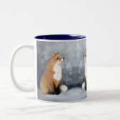 Silent Snowfall Fox Tweekleurige Koffiemok (Links)