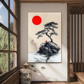 Silent Solitude - Inktlandschapskunst - Zen Decor Foto Afdruk