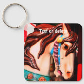 Silent Steed Carousel Horse Personalized Sleutelhanger (Voorkant)