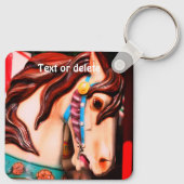 Silent Steed Carousel Horse Personalized Sleutelhanger (Achterkant)