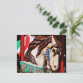 Silent Steed Carousel Horse Photo Briefkaart (Staand voorkant)