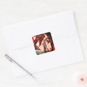 Silent Steed Carousel Horse Vierkante Sticker (Envelop)