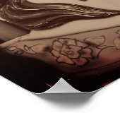 Silent Steed Carrousel Horse in Sepia Brown Poster (Hoek)