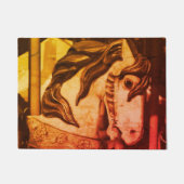 Silent Steed Carrousel Horse in Sepia  Deurmat (Voorkant)