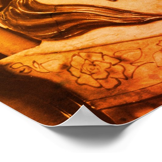 Silent Steed Carrousel Horse in Sepia  Poster (Hoek)