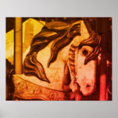 Silent Steed Carrousel Horse in Sepia  Poster (Voorkant)
