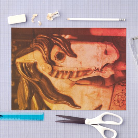 Silent Steed Carrousel Horse  ontkoppeling Tissuepapier (Craft)