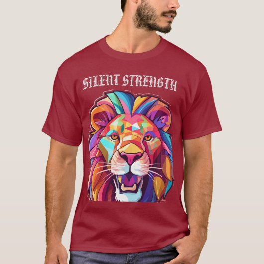 Silent Strength – Minimal Lion T-shirt (Voorkant)