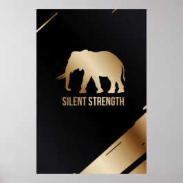 "Silent Strength" Minimalistische Elephant Wall Ar Poster