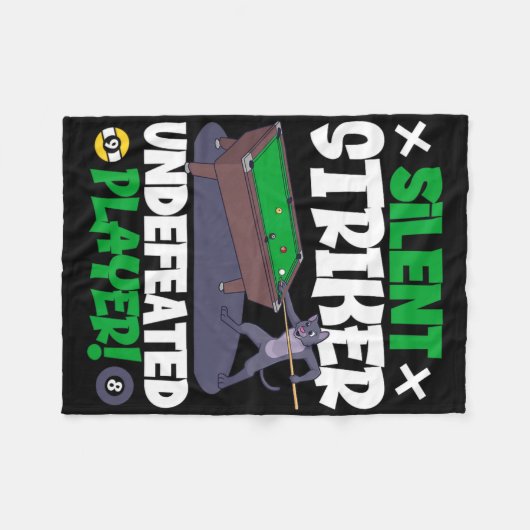 Silent Striker - biljart en kat Fleece Deken (Voorkant (Horizontaal))