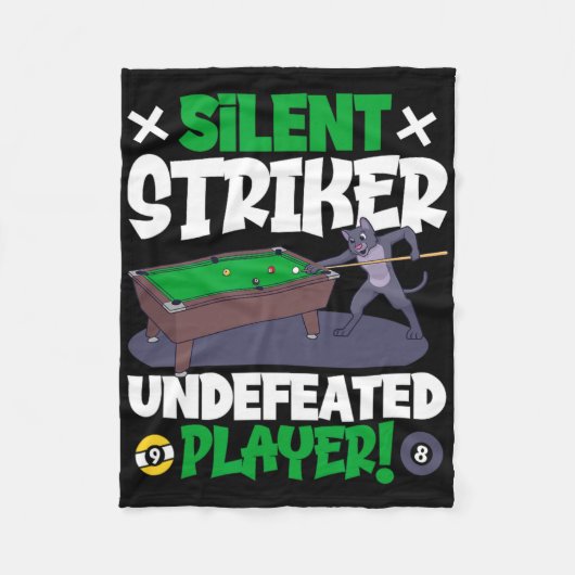 Silent Striker - biljart en kat Fleece Deken (Voorkant)