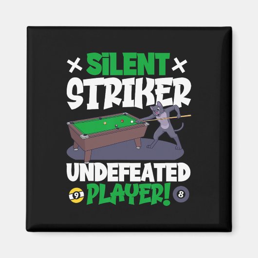 Silent Striker - biljart en kat Magneet (Voorkant)