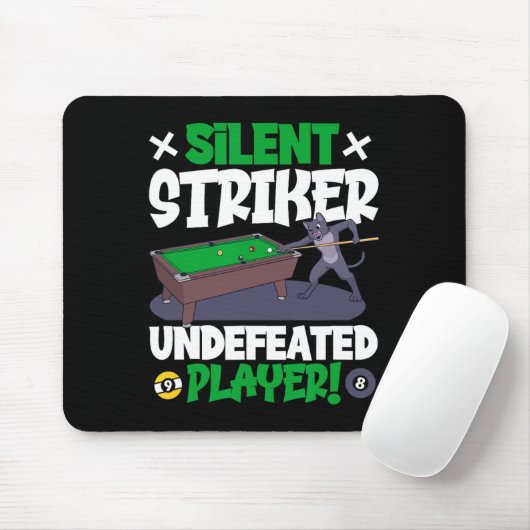 Silent Striker - biljart en kat Muismat (Met muis)