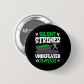 Silent Striker - biljart en kat Ronde Button 5,7 Cm (Voorkant /achterkant)