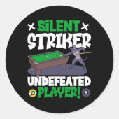 Silent Striker - biljart en kat Ronde Sticker (Voorkant)