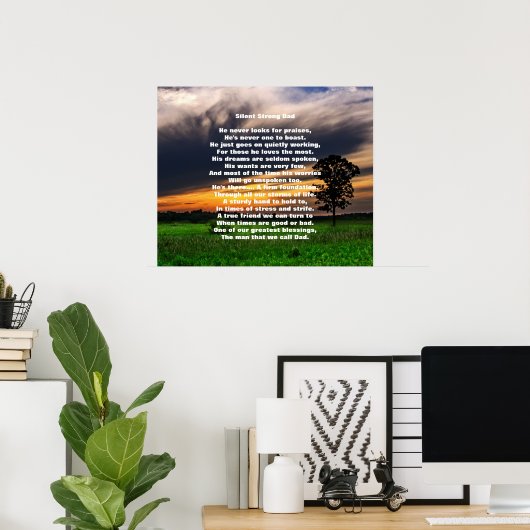Silent Strong Dad 24-inch x 20-inch Poster (Matte) (Thuiskantoor)