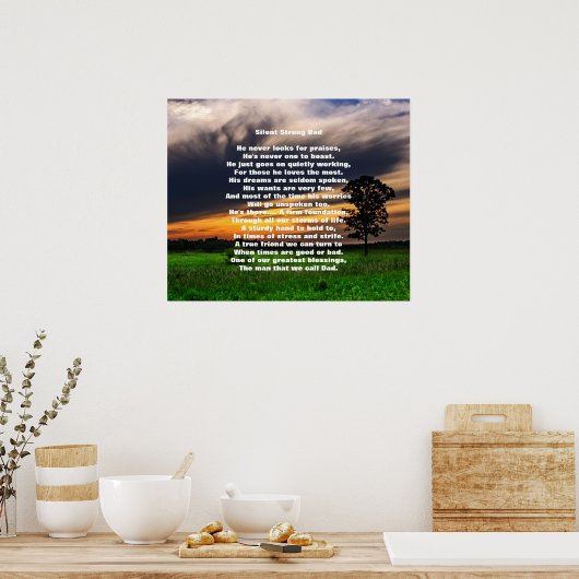 Silent Strong Dad 24-inch x 20-inch Poster (Matte) (Keuken)