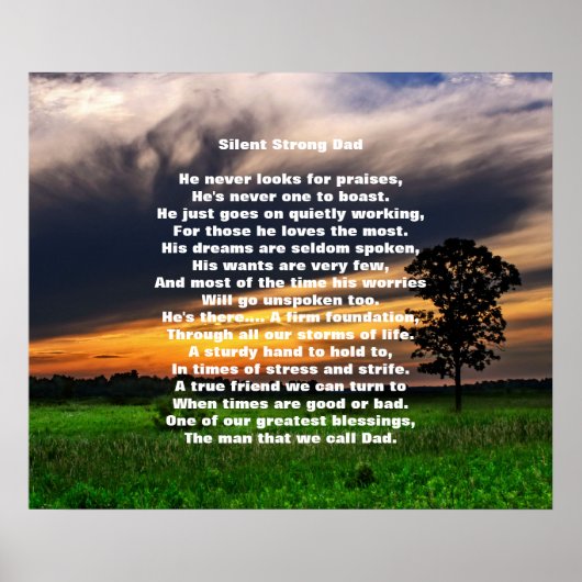 Silent Strong Dad 24-inch x 20-inch Poster (Matte) (Voorkant)