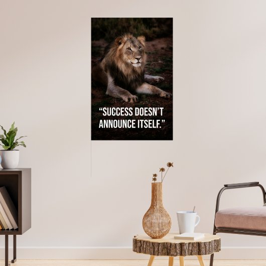 Silent Success Lion Quote Poster -Poster Design (Woonkamer 3)
