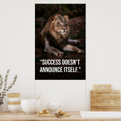 Silent Success Lion Quote Poster -Poster Design (Keuken)