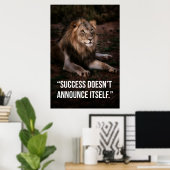 Silent Success Lion Quote Poster -Poster Design (Thuiskantoor)