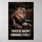 Silent Success Lion Quote Poster -Poster Design (Voorkant)