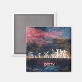 "Silent Thunder #2" Abstracte wasmachine Magnet (Voorkant / Achterkant)