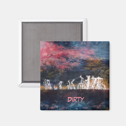 "Silent Thunder #2" Abstracte wasmachine Magnet (Voorkant / Achterkant)