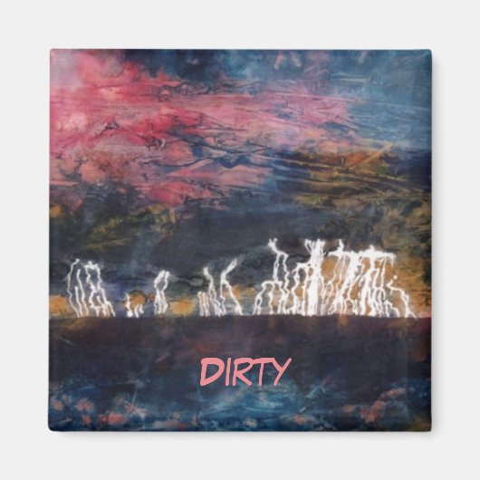 "Silent Thunder #2" Abstracte wasmachine Magnet (Voorkant)