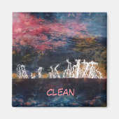 "Silent Thunder #2" Abstracte wasmachine Magnet (Voorkant)