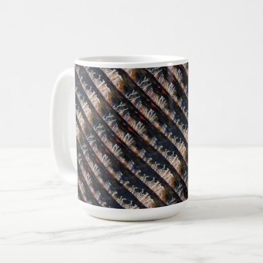 "Silent Thunder 2 Tiled" Abstract Design Mok (Voorkant links)