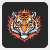 Silent Tiger – Precision and Power Vierkante Sticker (Voorkant)