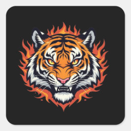 Silent Tiger – Precision and Power Vierkante Sticker