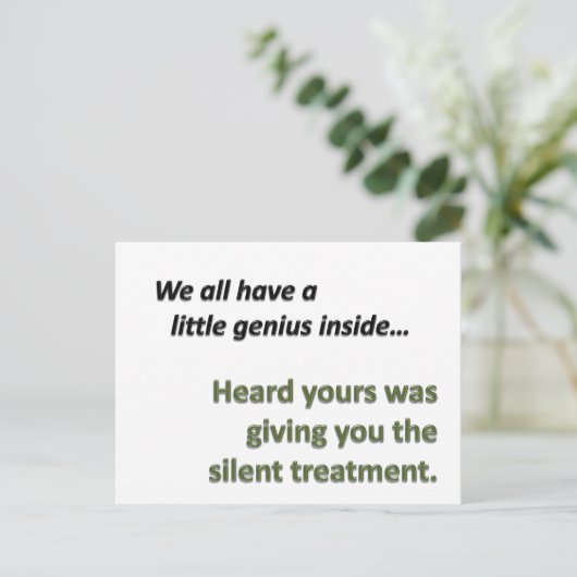 Silent Treatment Briefkaart (Staand voorkant)