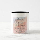 Silent Truth, Latte Mok, Wisdom Quote, Serene Morn Tweekleurige Koffiemok (Center)