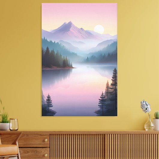 Silent Valley bij zonsondergang Canvas Afdruk (Insitu (Woonkamer))