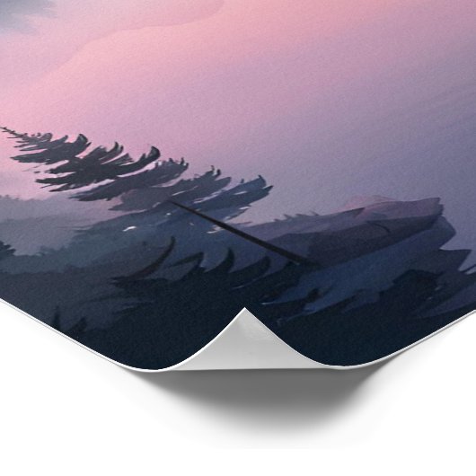 Silent Valley bij zonsondergang Poster (Hoek)