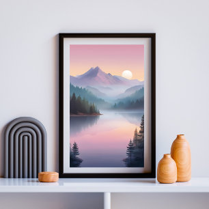 Silent Valley bij zonsondergang Poster