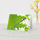 Silent vraagt om blanco wenskaart Dragonfly Kaart (Gele Bloem)