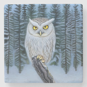 Silent Watch - Northern Winter Bossen Grey Owl Stenen Onderzetter
