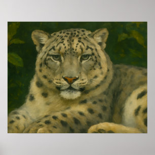 Silent Watcher - Sneeuwluipaard in het licht van h Poster
