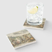 Silent Watching Whimsical Farmhouse Animals  Stenen Onderzetter (Zijkant)