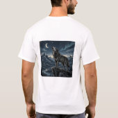 Silent Wolf Under the Moon – Strength in Silence T-shirt (Achterkant)