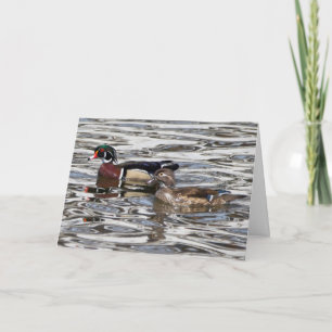 Silent Wonders Blank wenskaart Hout Ducks Kaart