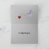 Silent Wonders: "Ik mis je" kaart. Feestdagen Kaart (Binnen)