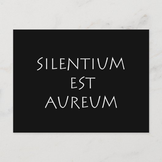 Silentium est aureum briefkaart (Voorkant)