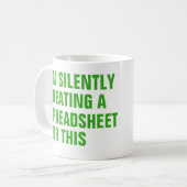 Silently creating a Spreadsheet for this Koffiemok (Voorkant links)