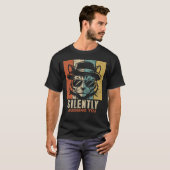 Silently Judging You Retro Cool Cat T-shirt (Voorkant volledig)