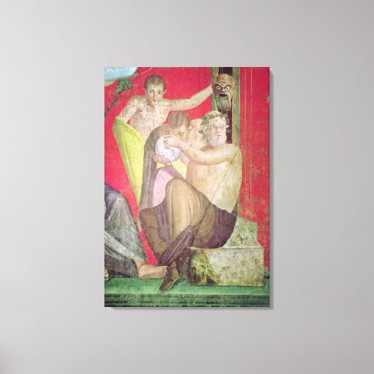 Silenus en de Young Satyr, East Wall Canvas Afdruk (Voorkant)